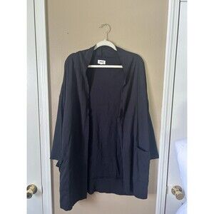 Pact M/L Medium Large Black Airplane Cardigan Organic Cotton  Soft Stretch Women